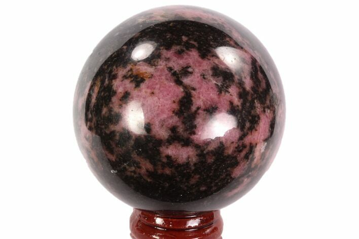 Polished Rhodonite Sphere - Madagascar #95036